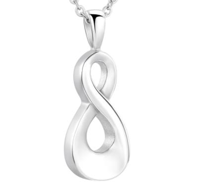 China Stainless Steel Cremation Urn Infinity Sign Necklace Infinity Ashes Holder Urn Scarf Pendant Lucky Number 8 Memorial Jewelry Casual/Sports Cremation for sale