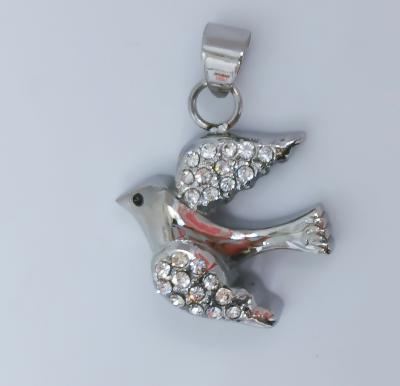 China Cute Dove Cremation Urn Necklace Pendant For Ashes Keepsake Memorial Ash Inlay Peace Crystal Pigeon for sale