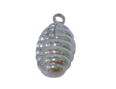 China CLASSIC Stainless Steel Chrysalis Shapes Hanging Inlay Crystal Cremation Ashes Urn For Human Pet for sale