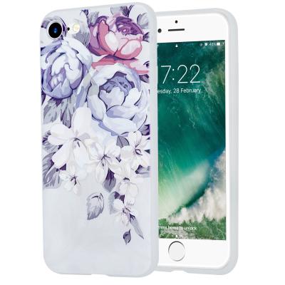 China Flower Pattern Hot Selling Shockproof TPU Mobile Phone Soft Case UV Printing Back Cover For iPhone SE 2020 for sale