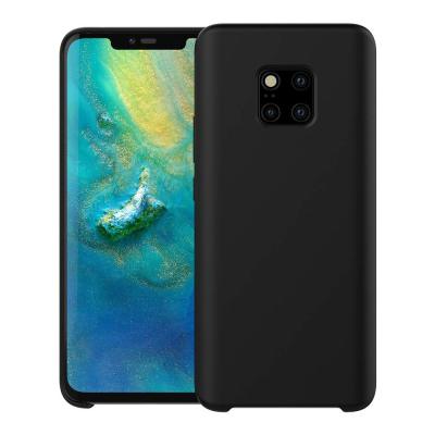 China Anti-fingerprint For Huawei Mate 20 Pro Ultra Thin Liquid Silicone Gel Microfiber Rubber Cloth Scratching Cushion Back Cover Case for sale