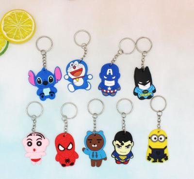 China Cute Cartoon Animal Figure Promotion Gift Silicone Key Chain Pendants For Bag Purse Backpack Party Gift For Kids for sale