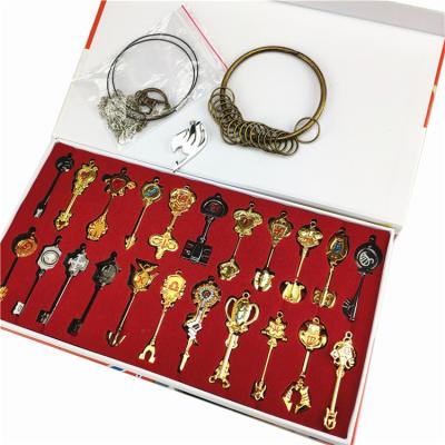 China Lucy Celestial Zodiac Spirit Gate Keys 22pcs Cosplay Fairy Tail Charm Key Chain for sale