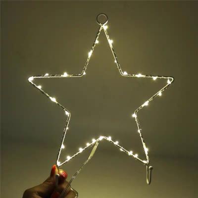 China Kinds Shape Iron Star Moon Christmas Tree Rice Led Light Decoration For Holiday Festival for sale