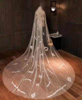 China Pearl Edge Bridal Wedding Dresses Veils Cheap Wholesale Wedding Accessories for sale