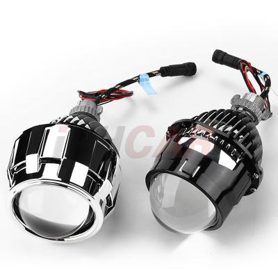 China Motorcycles Headlight 5500K 2.5inch Mini Projector Lens Headlight Motorbike LED Scooters Aluminum Housing Super Bright White Projector for sale