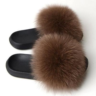 China INS Fashion Design Rabbit Skin Fur Lightweight Warm Slippers For Women Sandal Slide Slipper for sale