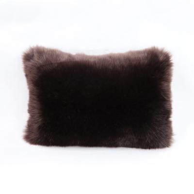 China Natural Square Fur Home Sofa Cushion Covers Decorative Disposable Outdoor Neck Pillow Cover Anti-Decubitus for sale