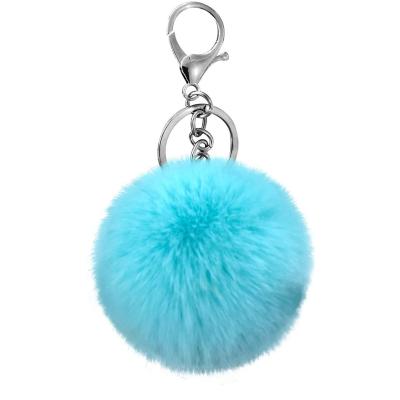 China Amazon Faux Fur Pom Pom Auto Fur Ball Head Chain Fur Pom Poms Faux Upholstery Faux Rabbit Fur for sale