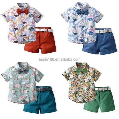 China Normcore/minimalist high quality new boys suspender shorts set baby boy outdoor wear children's graduation gown clothing wholesale for sale