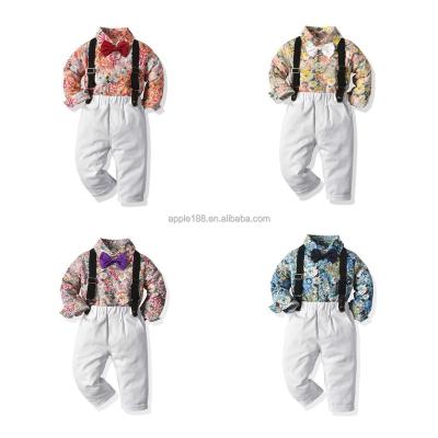 China Normcore/Minimalist Colorfast and Comfortable Children's Jumpsuit Gentleman Newborn Boy's Clothing Suspender Set Baby Set for sale