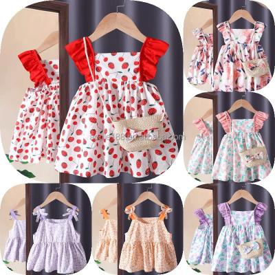 China Anti-wrinkle Summer Children's Clothing Ruffled Sleeve Fluffy Ruffled Baby Dress for sale