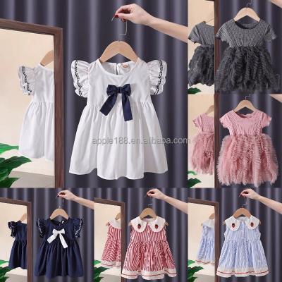 China Anti-wrinkle children's clothing baby clothes birthday party baby clothes girl bow dress big for sale