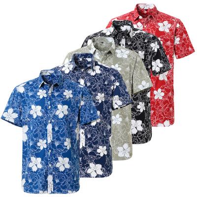 China Custom Design Printed Shirt Mens New Beach Shirt Hawaiian Shirt Wholesale Anti-Shrink for sale