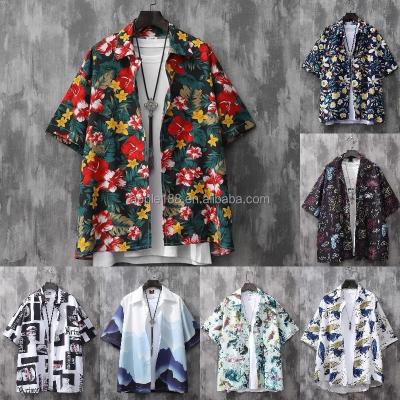 China Custom Hawaiian Men's Printed Shirt Men's Shorts Anti Shrink Sleeved Beach Casual Shirt for sale