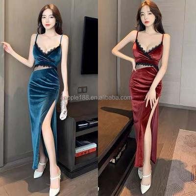 China 2022 Summer Women's Sexy V-Neck Breathable Sleeveless Long Dress Party Dress Skirt Wholesale for sale