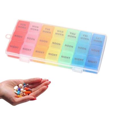 China Case Customized outdoor pill box travel pill colorful 7 day plastic small pill box portable new 21 for sale