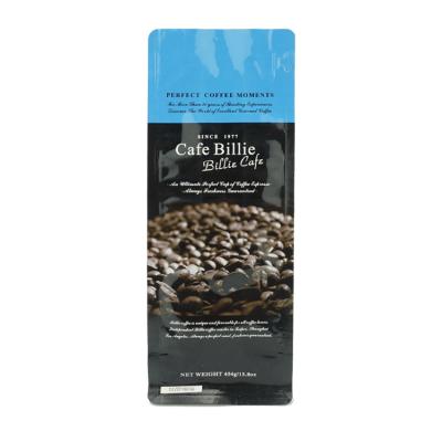 China Custom Shock Resistance Bags 454G Side Gusset Coffee Bag Pouch Flat Bottom Moisture Proof Coffee Bean Packaging Bags for sale