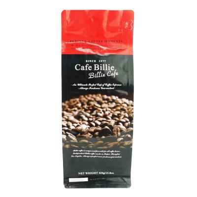 China Matte Printing Square Bottom Coffee Pouches Zipper Aluminum Foil Flat Bottom Bags 250g 500g 1kg Shock Resistance Good Prices With Valve for sale