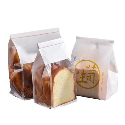 China Biodegradable Toast Bread Packaging Paper Bags With Window Kraft Paper Food Plastic Bag Eco Friendly for sale