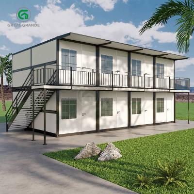 China 20ft Foldable Prefab House Double-Storey Modern Construction Site Workers Dormitory for sale