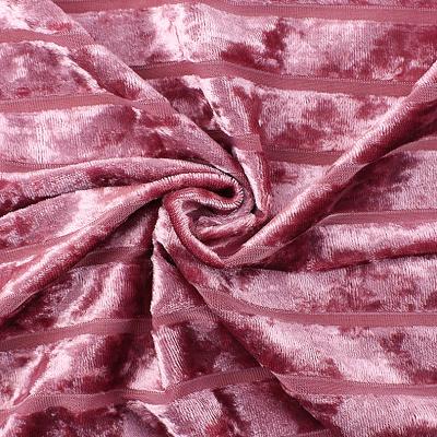 Cina Stripe Diamond Korean Velvet Fabric Stripe For Ladies Dress 240 GSM in vendita