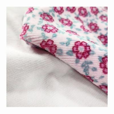 Chine Polyester 100% du tissu 310gsm de velours de velours de jacquard imprimé par fleur à vendre