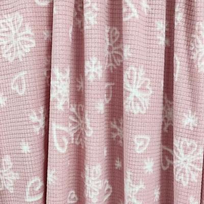 China Weicher Jacquardwebstuhl druckte Rosa-polares Mikrogewebe 160gsm zu verkaufen