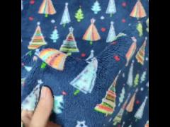 Christmas Tree Printed Coral Flannel Fleece Fabric Warmly Double Side Polyester