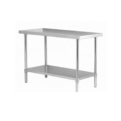 China Modern Desgin Customized Mobile Commercial Kitchen Equipment Two Tiers Stainless Steel Worktable for sale