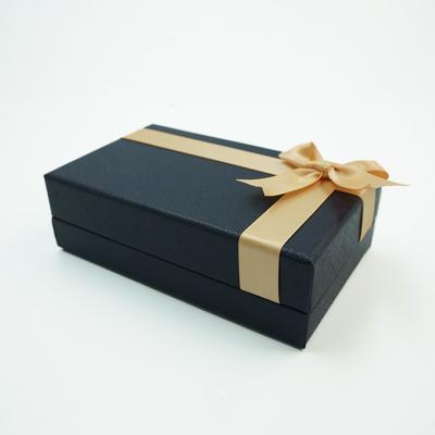 China High Quality Recycled Luxury Gift Box Top-Lid Packaging Materials Jewelry Necklace Box With Silk Ribbon for sale