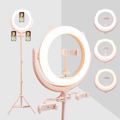 China Hot Selling Cat Shape Ringlight Makeup Photography Studio Photogrphy Visual Lamp Led Cat Ear Ring Light Cat Ear for sale