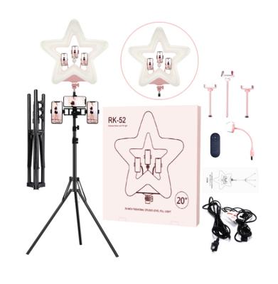 China Hot Sale RK52 20inch USB Rechargeable ABS Star Shaped Ring Light for Sale Phone Ring Light for sale