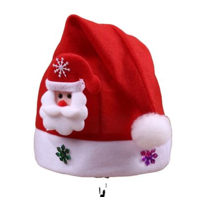 China 2021 cheap felt thicken chrismts custom paper hat christmas hat with lights for sale