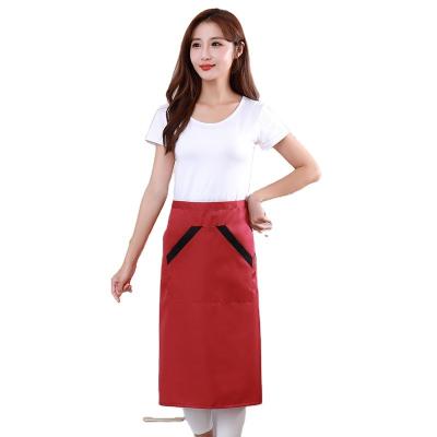 China Prevent Carbon Black Maker Long Apron Waist Professional Kitchen Catering Chef Supplies Apron for sale