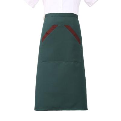 China Prevent Carbon Black Half Apron Cheap Waist Apron Custom Kitchen Aprons With Pocket for sale