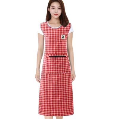 China Oil And Dust Proof Custom Simplicity Design Cotton Kitchen Cooking Sleeveless Aprons For Home for sale