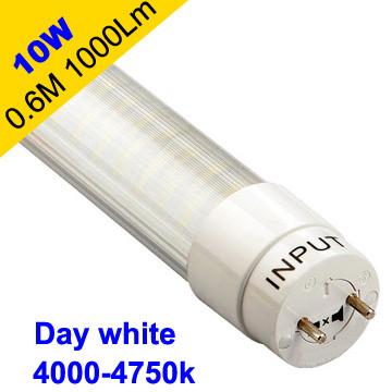 China 0.6M 10W 1000Lm Day white led tube light for sale