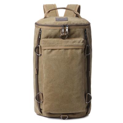 China Large Vintage Travel Sport Waterproof Canvas Small Crossbody Backpack Waterproof Rucksack Round Tote for sale