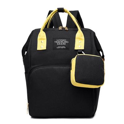 China New Baby Waterproof Durable Anti-theft Black Color Multifunctional Polyester Diaper Bag Backpack OEM for sale