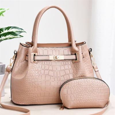 China High Quality Custom Logo Modern High Quality Girls Ladies Fashionable Gold Handbag Small Set PU Leather for sale