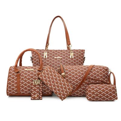 China 6 Pcs PU Luxury Cheap Luxury Woman Bag High Quality Large Tote Female Handbags Set for sale