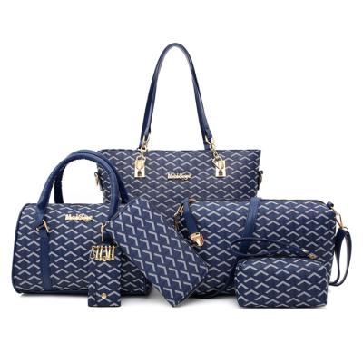 China 2022 High Quality Famous Brands Tote Designer Handbags Sets 6pcs Ladies Handbags Women Bags PU for sale