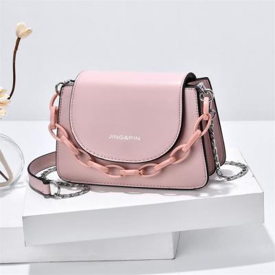 China Low Price Retro PU Leather Small Casual Shoulder Bag Women Teenager Ladies Waterproof Custom Pink Color for sale