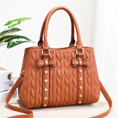 China Guangdong Vintage Lovely Large Size Waterproof Custom Printed Leather Tote Ladies Casual Shoulder Bag for sale