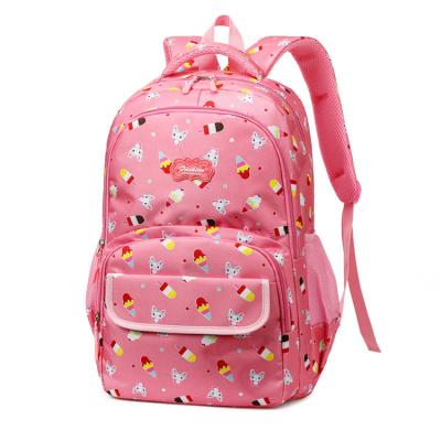 China Simple Waterproof Promotion Sweet Cute Pink All Over Print Teenage Backpack For Girls Grade 7 for sale