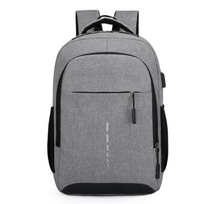 China Casual Waterproof Gray Canvas Backpack Women School Bag Waterproof For Girls USB for sale