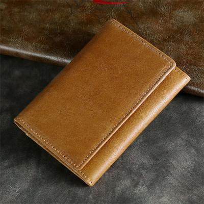 China 2022 small luxury bifold rfid rfid blocking genuine leather wallet for men odm for sale