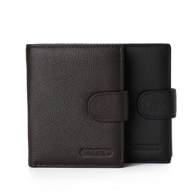 China Waterproof thin cheap small black contract pure handmade leather wallets for men for sale