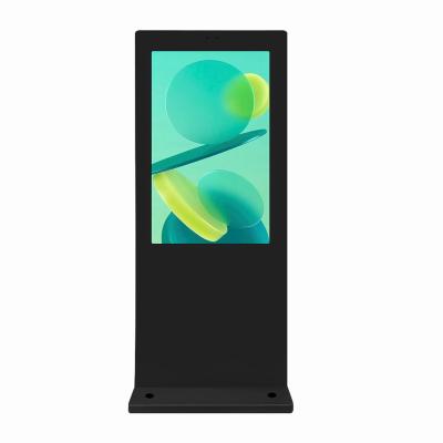 China HUSHIDA 32 43 50 55 65 inch floor stand advertising screen waterproof lcd slim outdoor digital signage kiosk for shopping market for sale